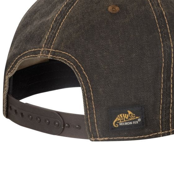 Helikon Tactical Kasket med trykknap - Dirty Washed Black / Dirty Washed Brown D
