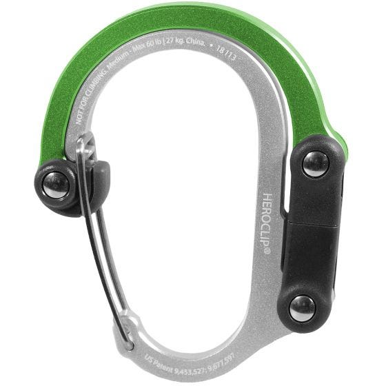 Heroclip Medium Gear Karabinhage - Green Machine