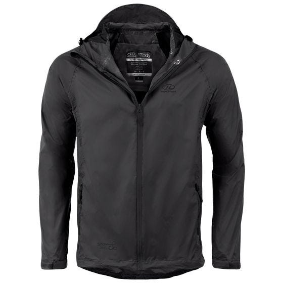 Highlander Stow & Go Jakke, der kan pakkes sammen - Sort