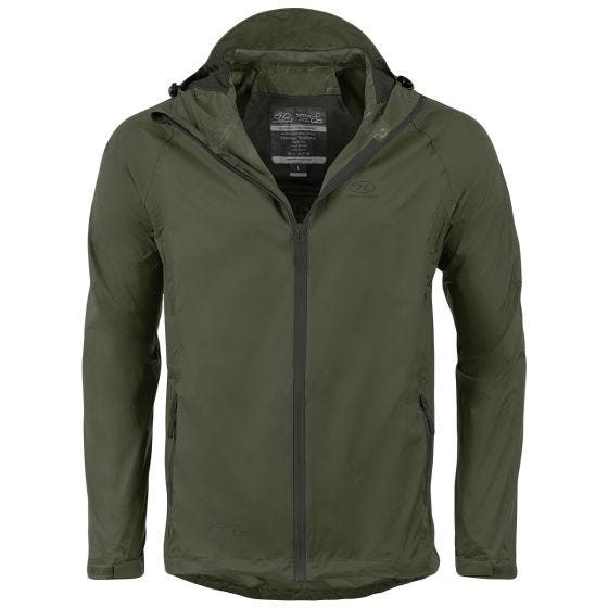 Highlander Stow & Go Jakke, der kan pakkes sammen - Olivenfarvet