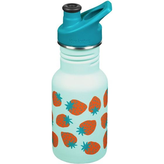 Klean Kanteen Classic Sport Cap Flaske 355 ml - Blue Tint Strawberries