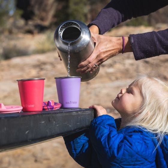 Klean Kanteen Kid's Cup Sippy Lid 2-Pack - Blå/Blå Tie Dye