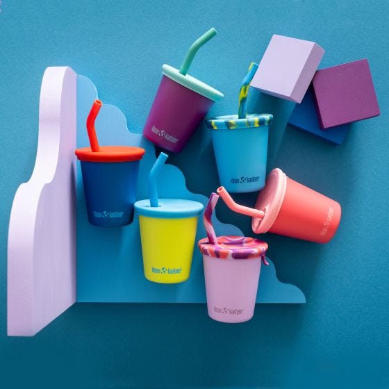 Klean Kanteen Kids 295ml w/Straw Lid Kop - Mykonos Blue