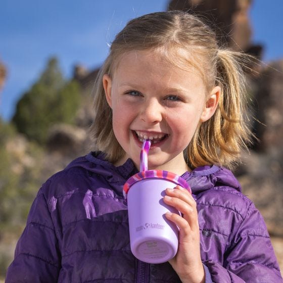 Klean Kanteen Kid's Cup Straw Lid 2-Pack - Lyserød/Lyserød Tie Dye