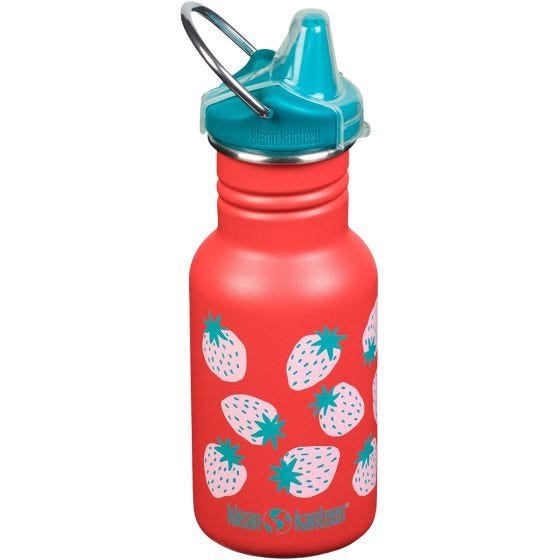 Klean Kanteen Kid Kanteen 355ml Sippy Cap Flaske - Coral Strawberries