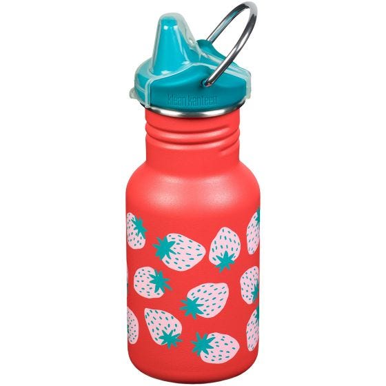 Klean Kanteen Kid Kanteen 355ml Sippy Cap Flaske - Coral Strawberries