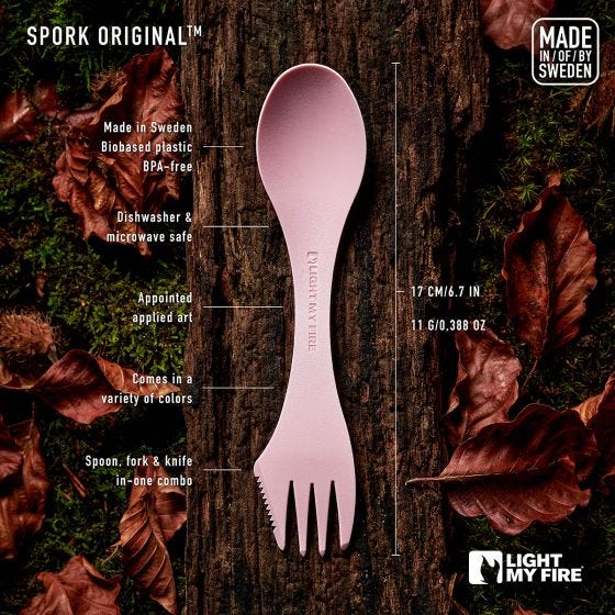 Light My Fire Spork Original Bio 2 Pack - Cocoa/Cream