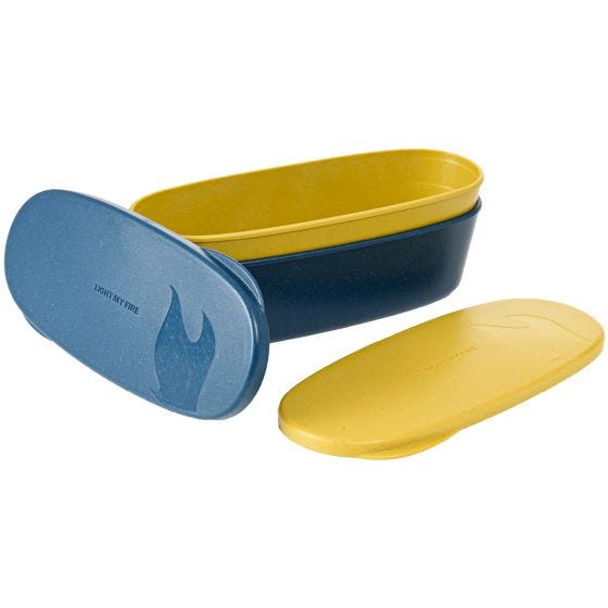 Light My Fire SnapBox Oval Bio Madpakke 2 Pak - Musty Yellow/Hazy Blue