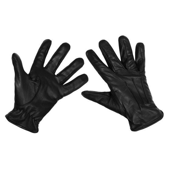 MFH Safety Leather Hndsker - Sort