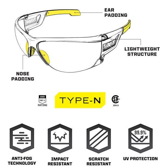 Mechanix Wear Vision Type-N S2 Briller - Amber linse Amber ramme