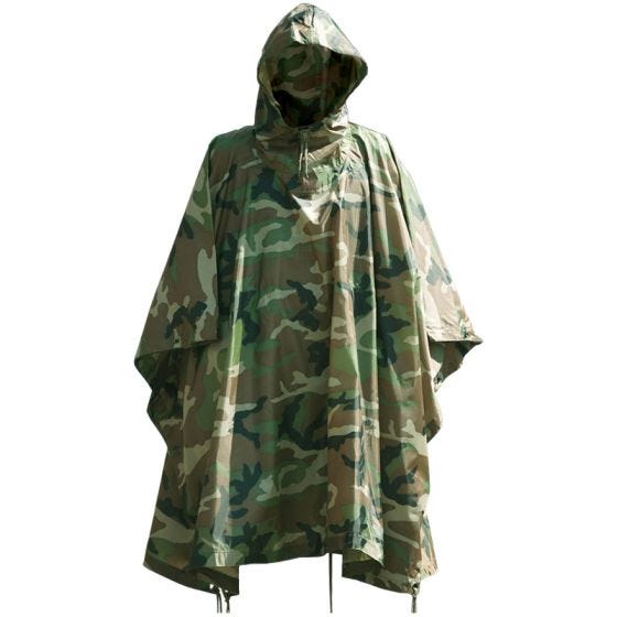 Mil-Tec Vandtæt Poncho Ripstop - Woodland