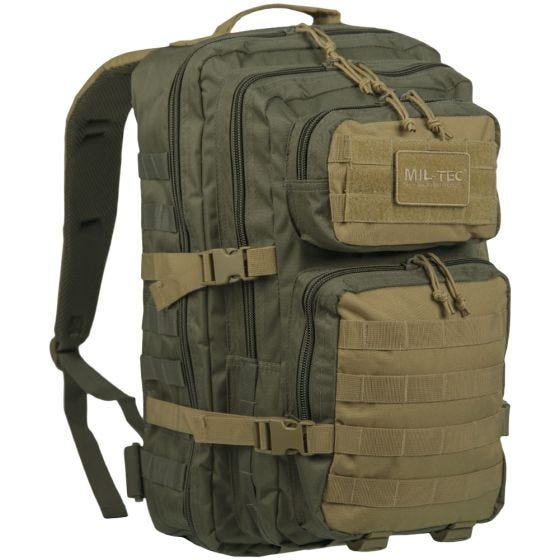Mil-Tec US Stor Assaultpakke - Ranger Green/Coyote