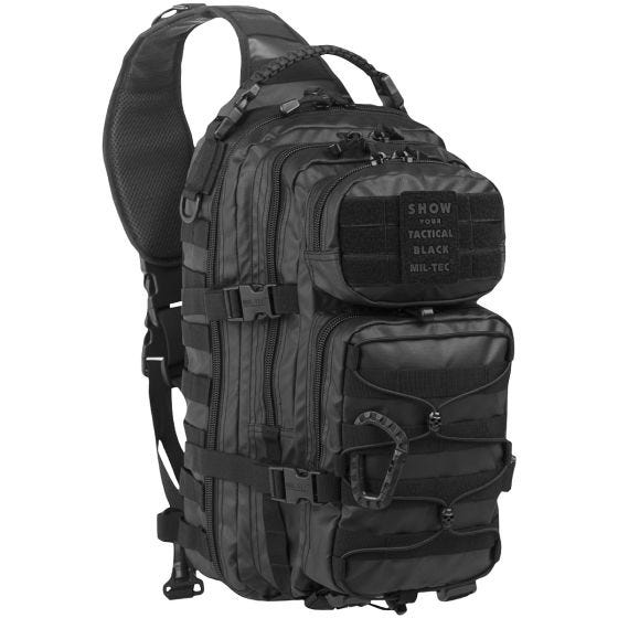 Mil-Tec Stor Assaultpakke med En Strop - Sort