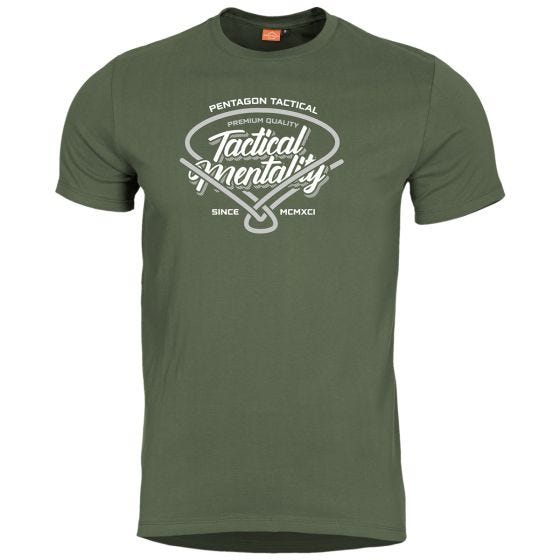 Pentagon Ageron Tactical Mentality T-shirt - Olivenfarvet