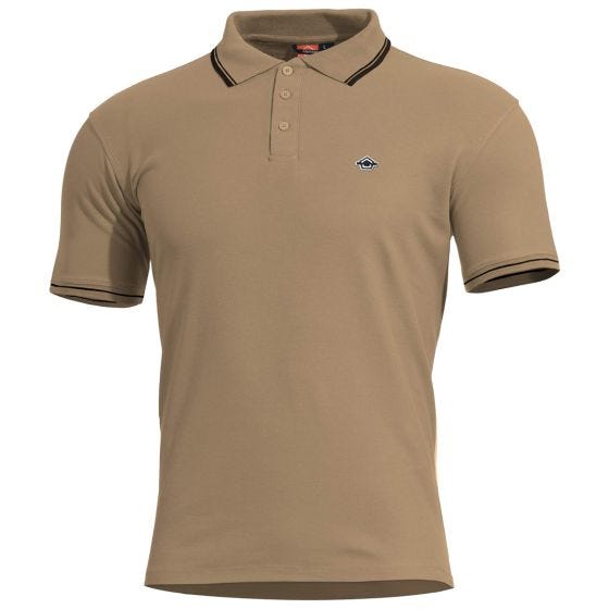 Pentagon Aniketos Stripes Polo T-shirt - Tan Brown