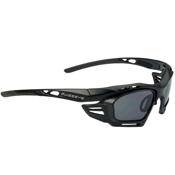 Swiss Eye M-Cover 6C Solbriller - Indsætter sort/røg, ekstra orange linser / sort mat/sort stel