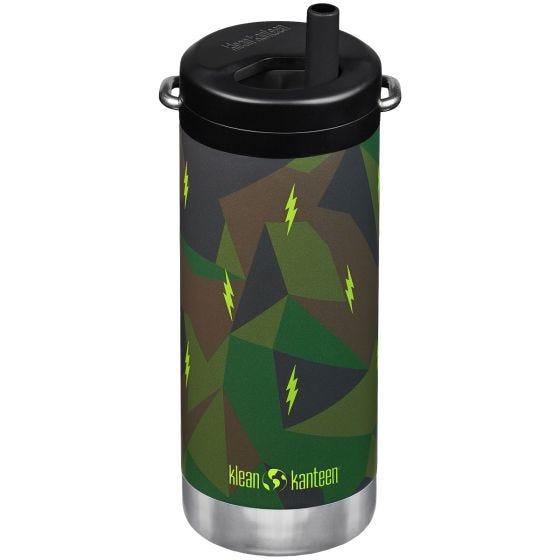Klean Kanteen TKWide 355ml Termoflaske Twist Cap w/Straw - Electric Camo