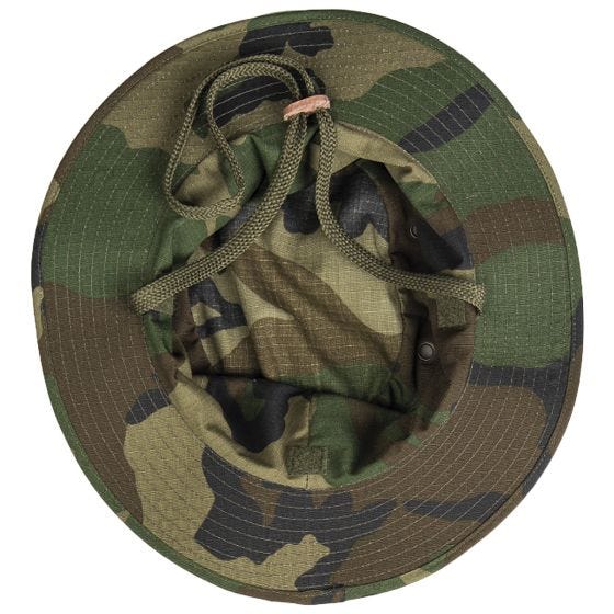 Teesar Britisk Booniehat med Halsflap Ripstop - Woodland