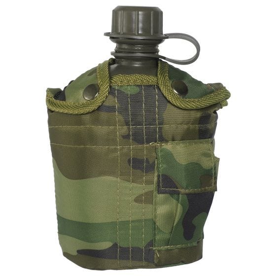 Mil-Tec Kantine med Etui 1 Liter - Woodland