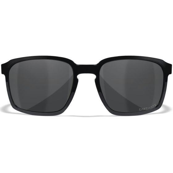 Wiley X WX Alfa Briller - Captivate Polarized Grey Lenses / Gloss Black Frame