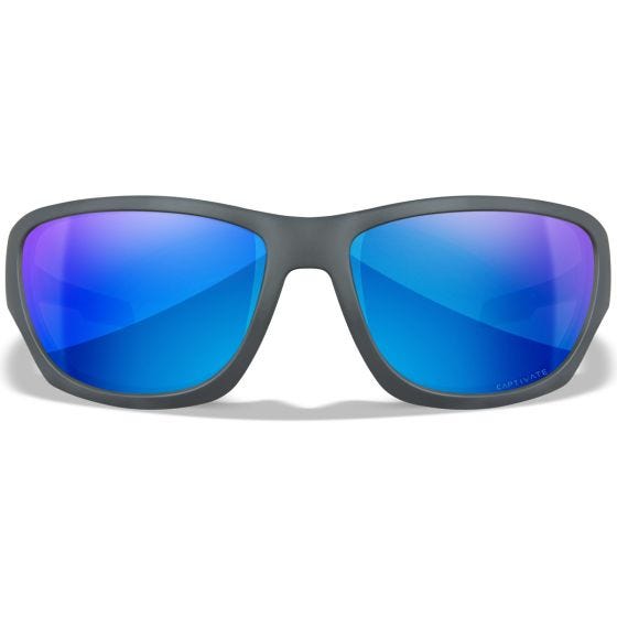Wiley X WX Climb Briller - Captivate Polarized Blue Mirror Lenses / Matte Grey Frame