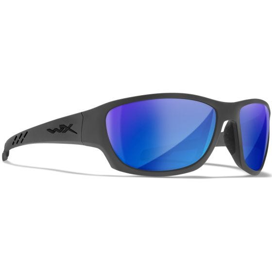 Wiley X WX Climb Briller - Captivate Polarized Blue Mirror Lenses / Matte Grey Frame