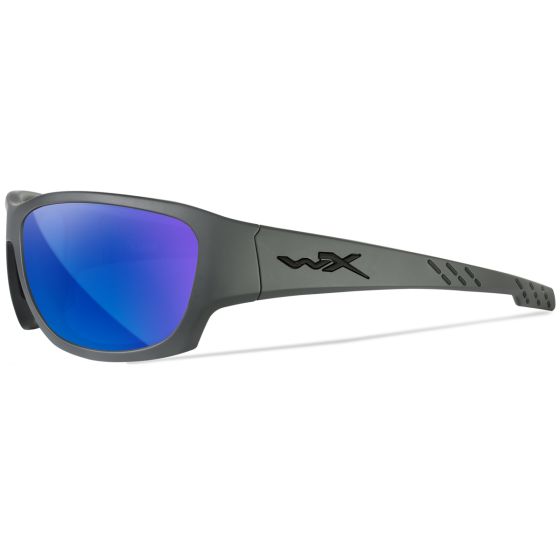 Wiley X WX Climb Briller - Captivate Polarized Blue Mirror Lenses / Matte Grey Frame