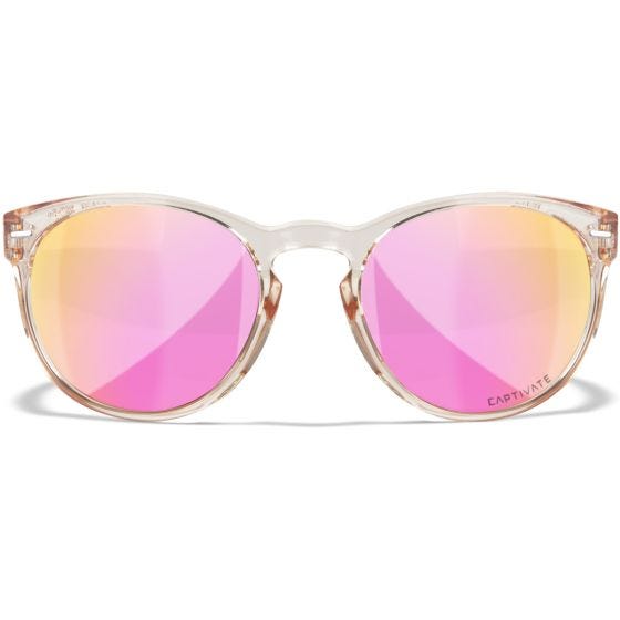 Wiley X WX Covert Briller - Captivate Polarized Rose Gold Lenses / Gloss Crystal Blush Frame