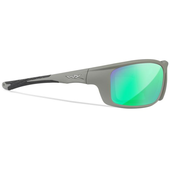 Wiley X WX Grid Briller - Captivate Polarized Green Mirror Lenses / Matte Cool Grey Frame