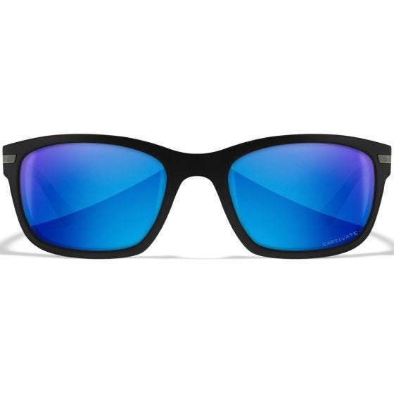 Wiley X WX Helix Briller - Captivate Polarized Blue Mirror Lenses / Matte Black Frame