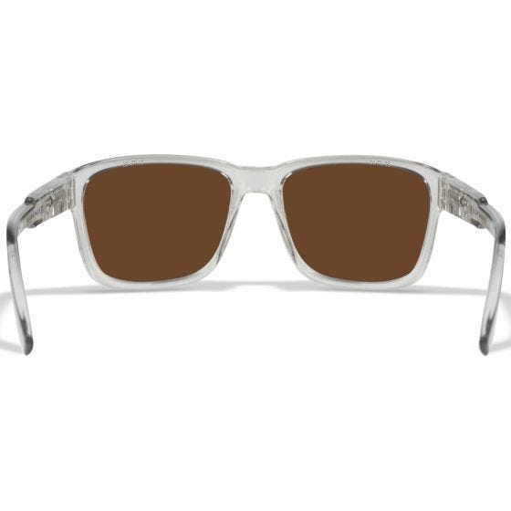 Wiley X WX Trek Briller - Captivate Polarized Green Mirror Lenses / Gloss Crystal Light Grey Frame