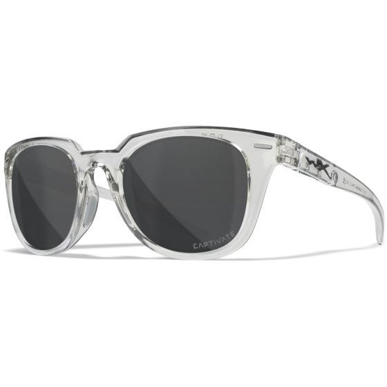 Wiley X WX Ultra Briller - Captivate Polarized Grey Lenses / Gloss Crystal Light Grey Frame
