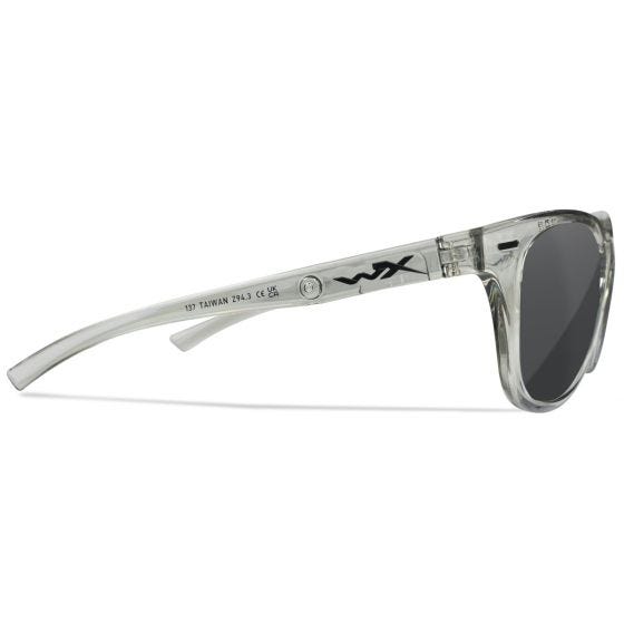 Wiley X WX Ultra Briller - Captivate Polarized Grey Lenses / Gloss Crystal Light Grey Frame