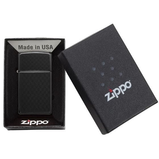 Zippo Carbon Fibre Design Lighter - Grey Dusk Iced
