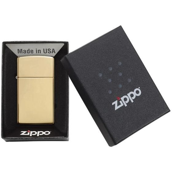 Zippo Slim Lighter - High Polish Brass
