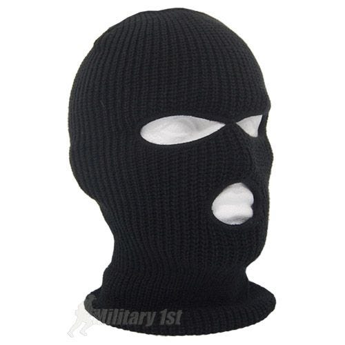 MFH Balaclava med 3 Huller Akryl - Sort