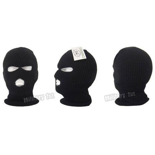 MFH Balaclava med 3 Huller Akryl - Sort