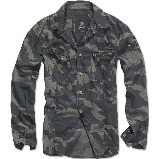 Brandit SlimFit Skjorte - Dark Camo