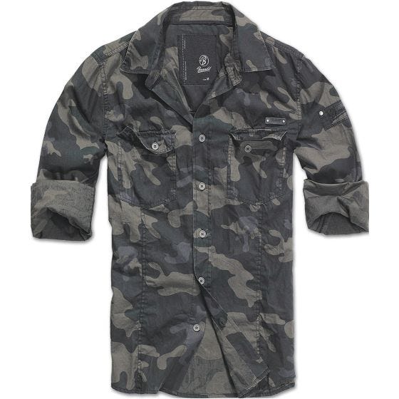 Brandit SlimFit Skjorte - Dark Camo