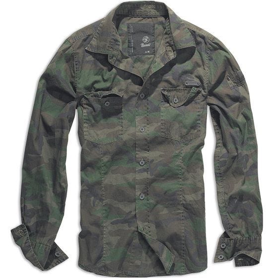 Brandit SlimFit Skjorte - Woodland