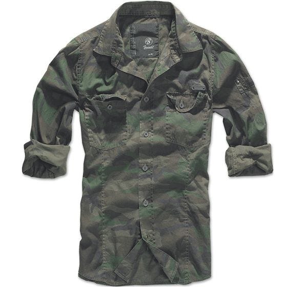 Brandit SlimFit Skjorte - Woodland