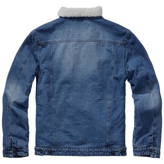Brandit Sherpa Denim Jakke - Blå/Off White