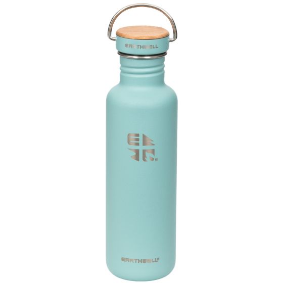 Earthwell Woodie Flaske med Enkelt Væg 800 ml - Maple/Aqua Blue