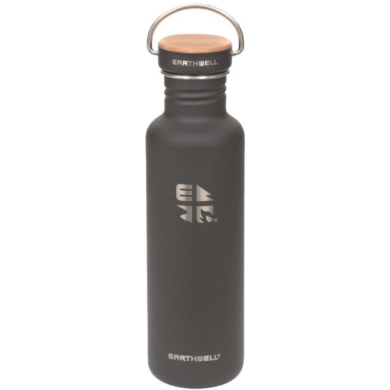 Earthwell Woodie Flaske med Enkelt Væg 800 ml - Maple/Volcanic Black