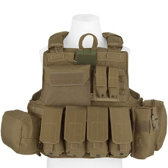 Flyye Force Recon ver. Mar Vest med Hylstersæt - Coyote Brown