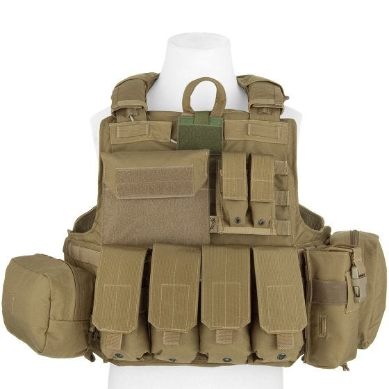 Flyye Force Recon ver. Mar Vest med Hylstersæt - Khaki