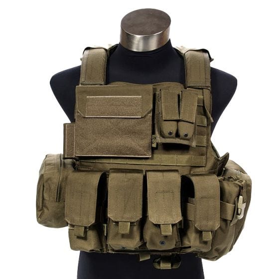 Flyye Force Recon ver. Land Vest med Hylstersæt - Coyote Brown