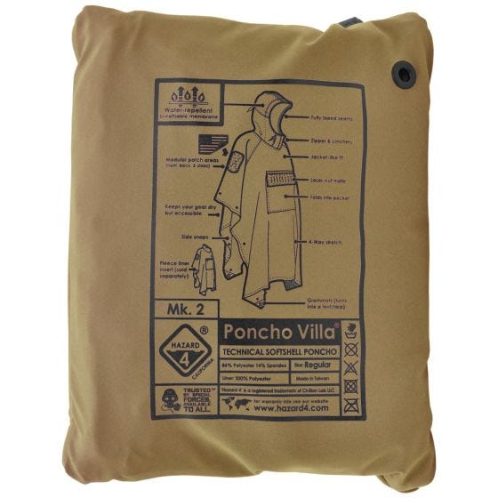 Hazard 4 Villa Technical Soft-shell Poncho - Coyote