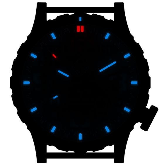 Hazard 4 Heavy Water Diver Titanium Tritium-ur - Carbon Blue/Rød