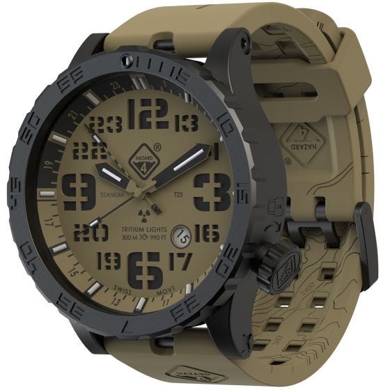 Hazard 4 Heavy Water Diver Titanium Tritium-ur - Arid Brown GMT Green/Yellow